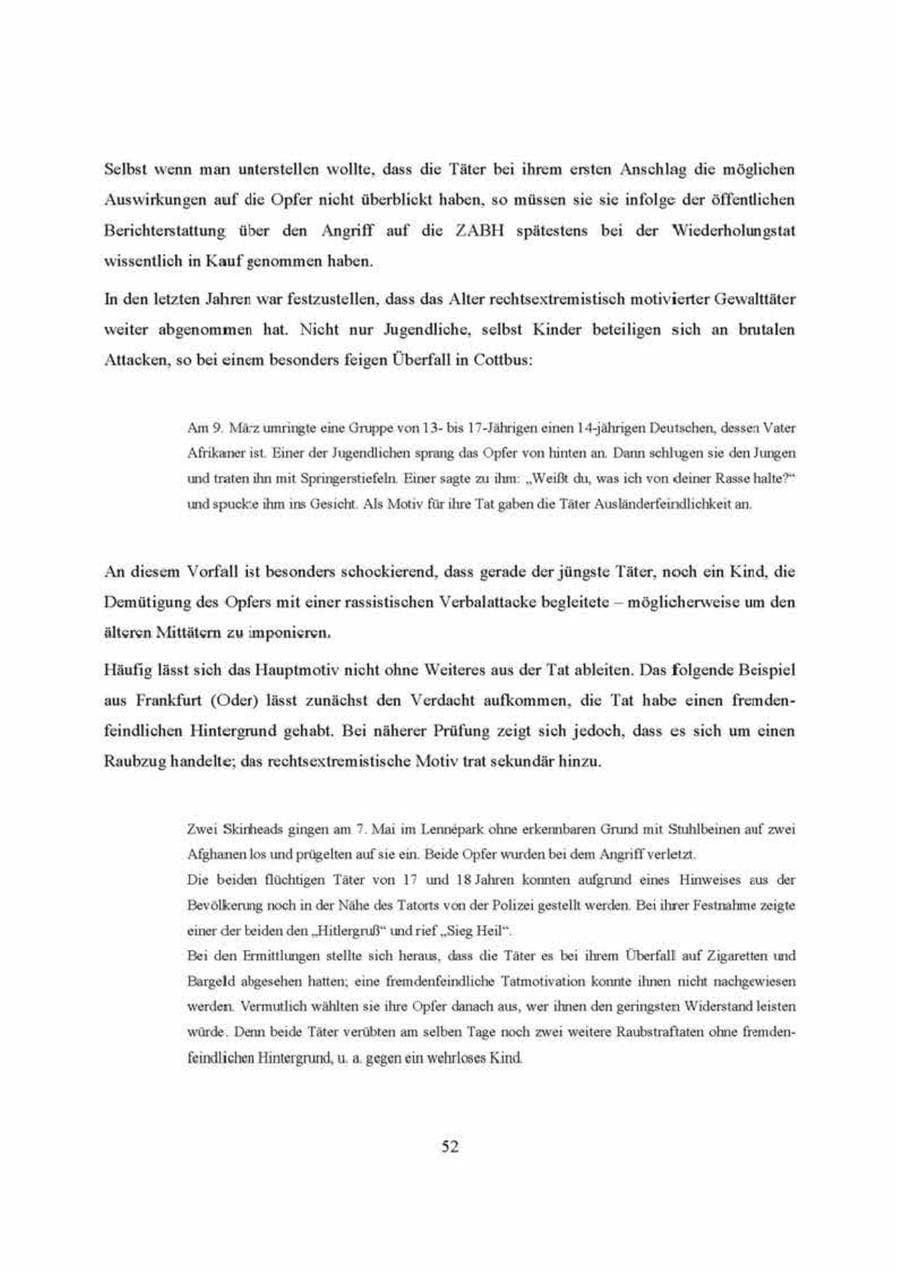 Seite 52 des Verfassungsschutzbericht 2000 Brandenburg