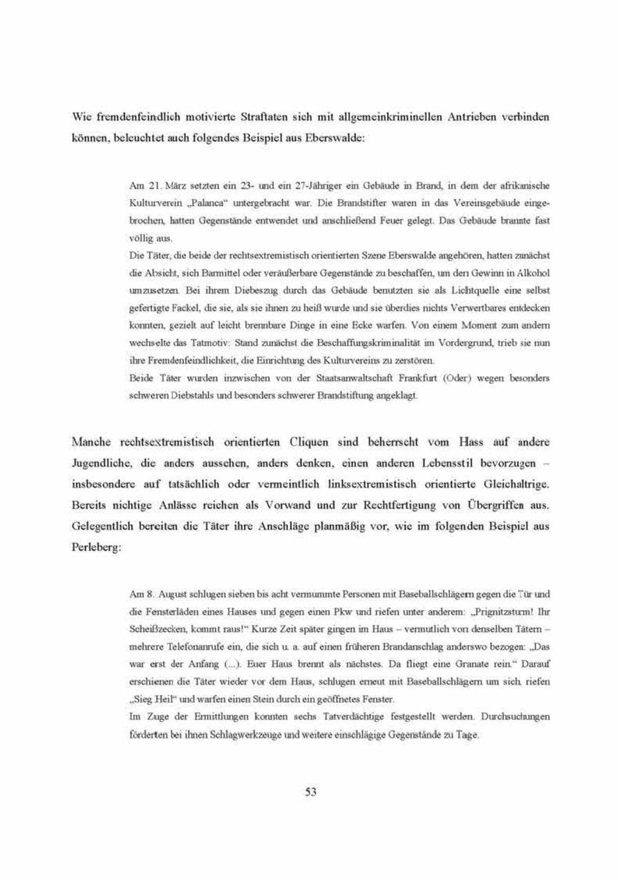 Seite 53 des Verfassungsschutzbericht 2000 Brandenburg