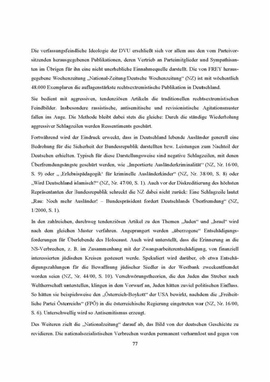 Seite 77 des Verfassungsschutzbericht 2000 Brandenburg