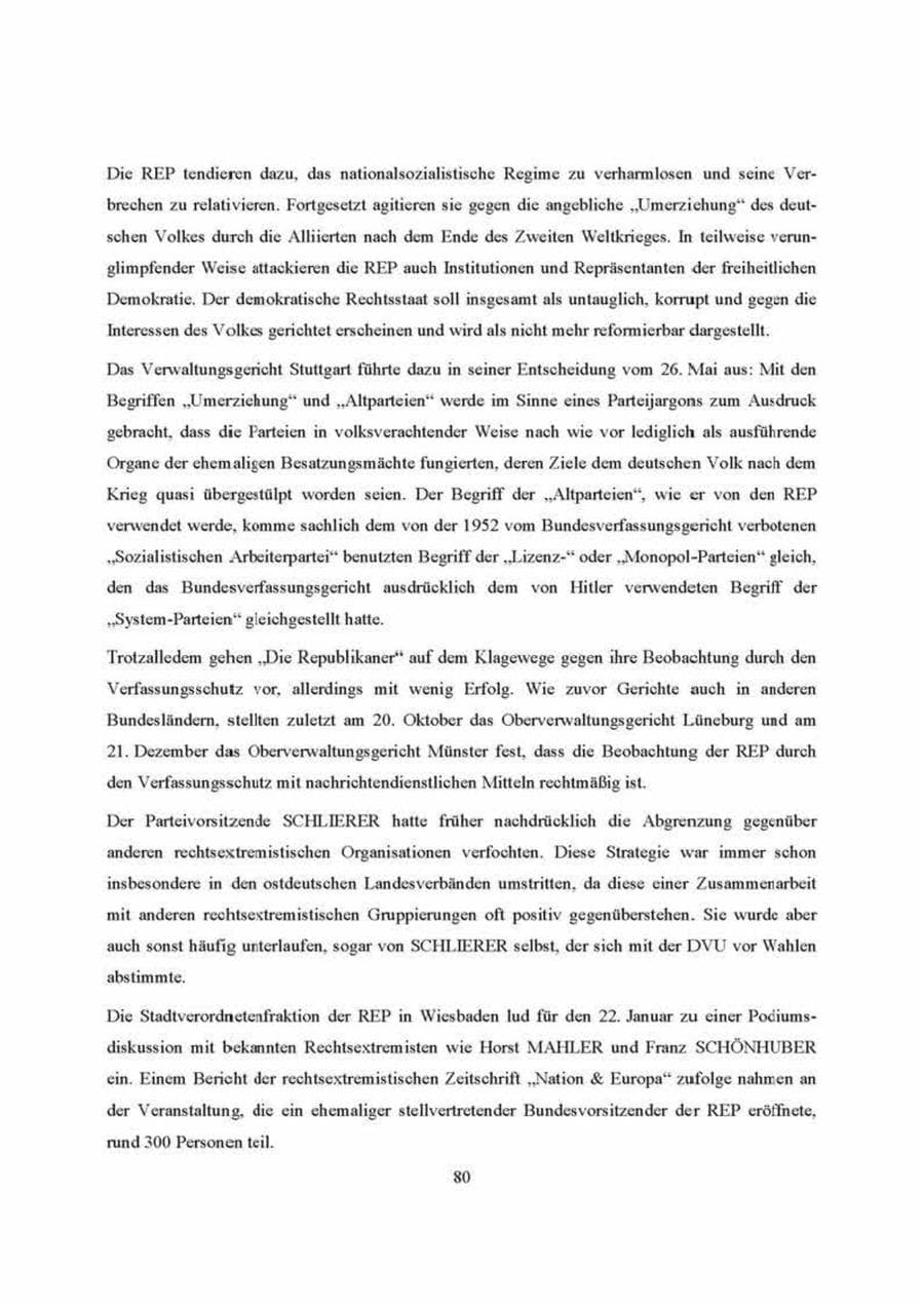 Seite 80 des Verfassungsschutzbericht 2000 Brandenburg
