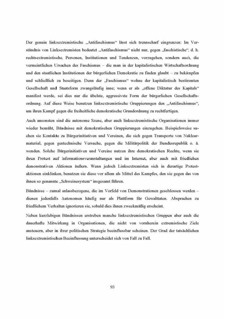 Seite 93 des Verfassungsschutzbericht 2000 Brandenburg