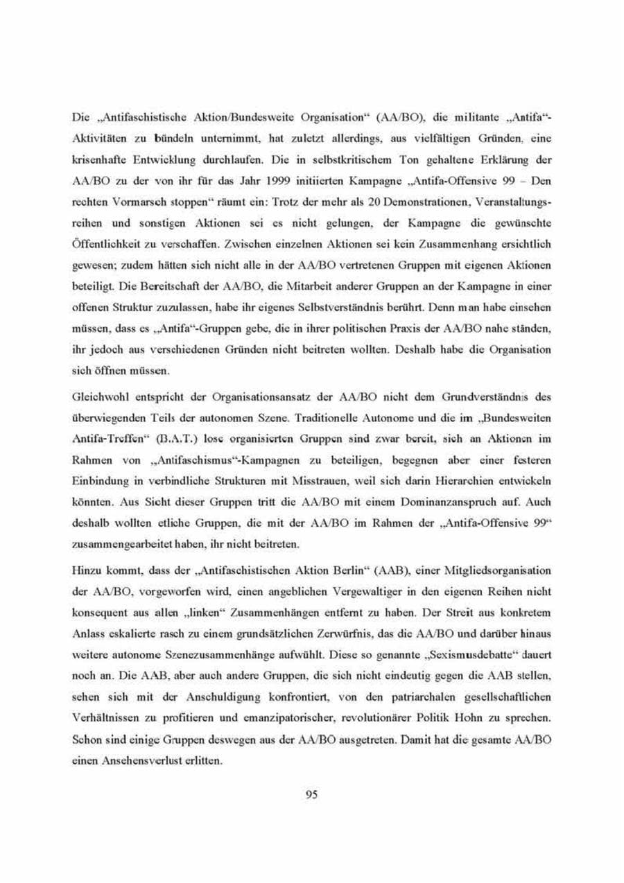 Seite 95 des Verfassungsschutzbericht 2000 Brandenburg