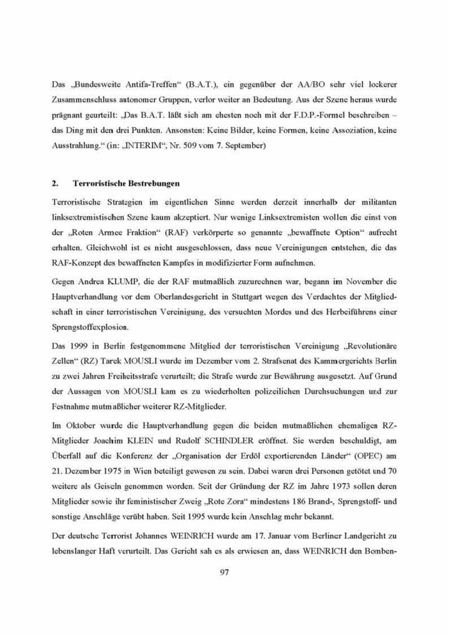 Seite 97 des Verfassungsschutzbericht 2000 Brandenburg