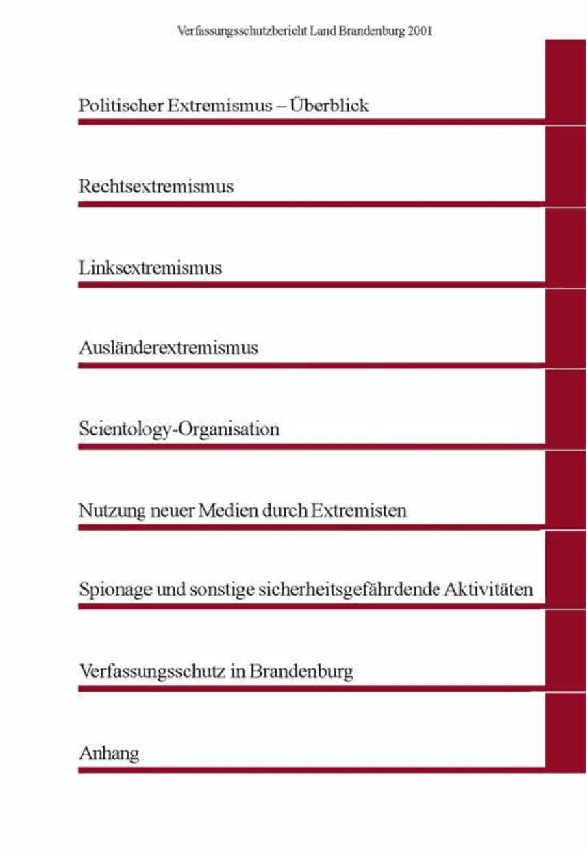Seite 11 des Verfassungsschutzbericht 2001 Brandenburg