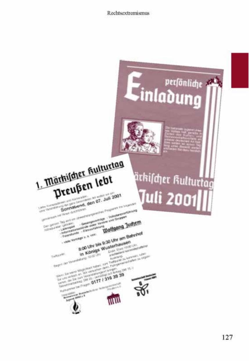 Seite 131 des Verfassungsschutzbericht 2001 Brandenburg