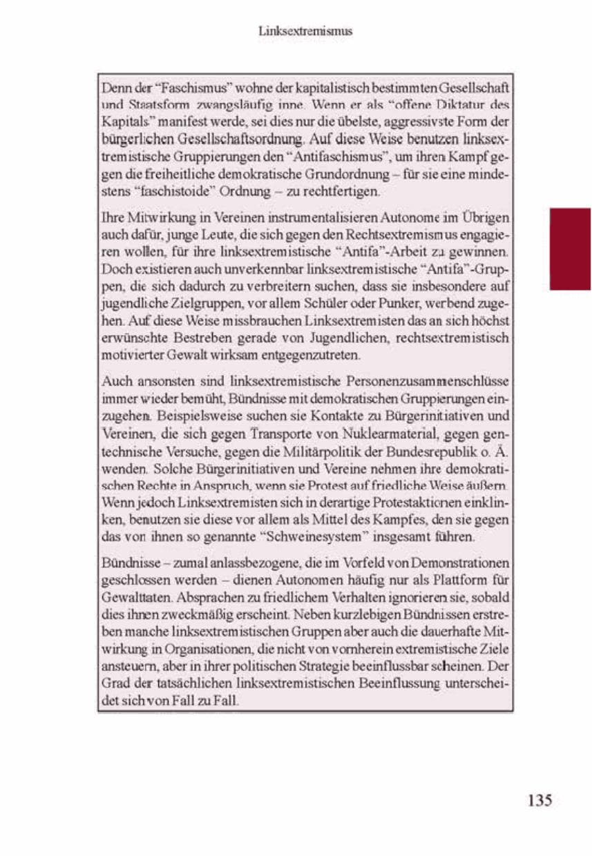Seite 139 des Verfassungsschutzbericht 2001 Brandenburg