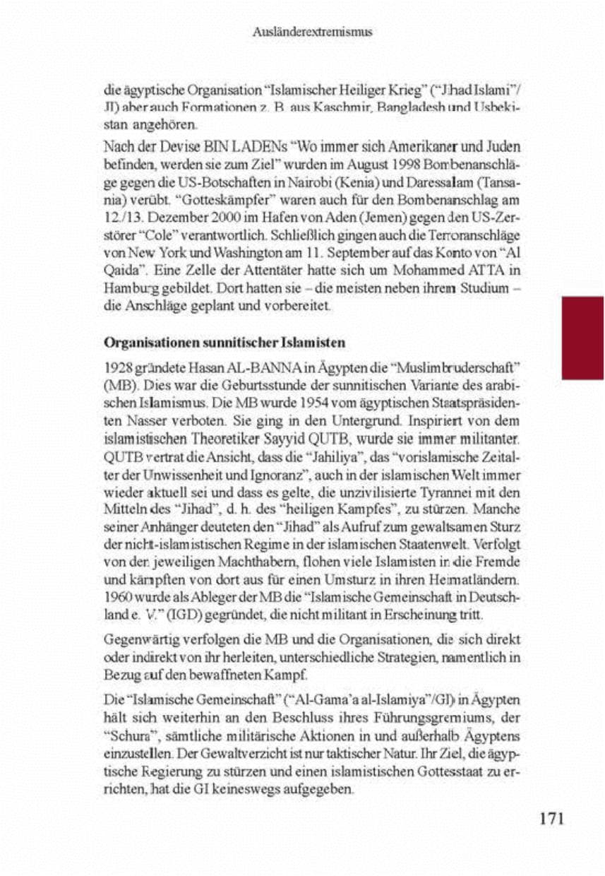 Seite 175 des Verfassungsschutzbericht 2001 Brandenburg