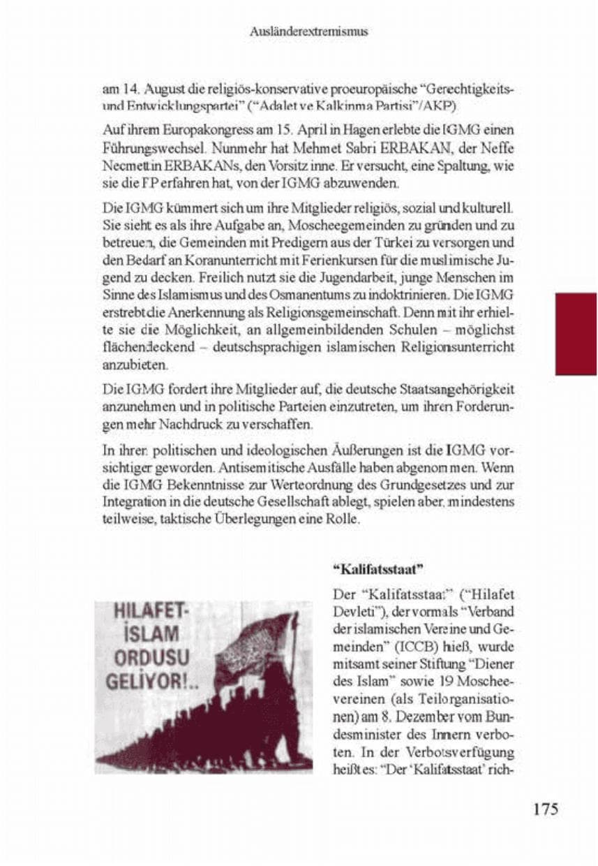 Seite 179 des Verfassungsschutzbericht 2001 Brandenburg