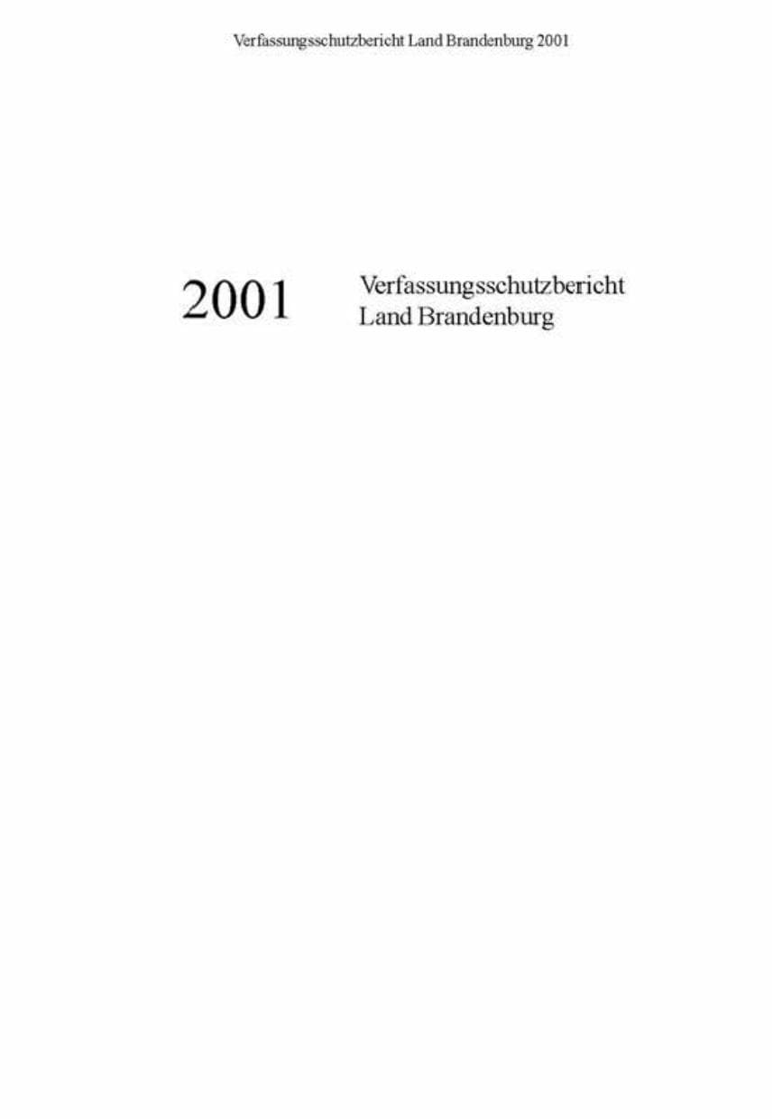 Seite 3 des Verfassungsschutzbericht 2001 Brandenburg