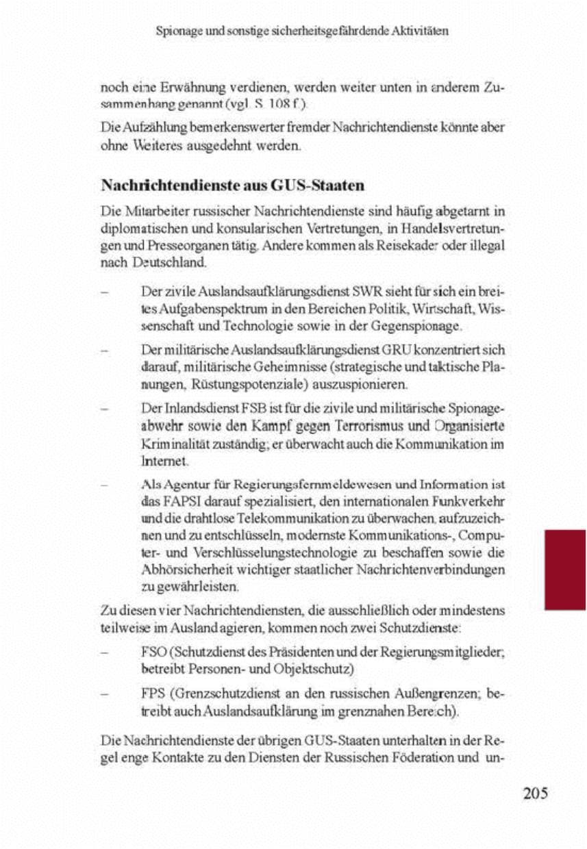 Seite 209 des Verfassungsschutzbericht 2001 Brandenburg