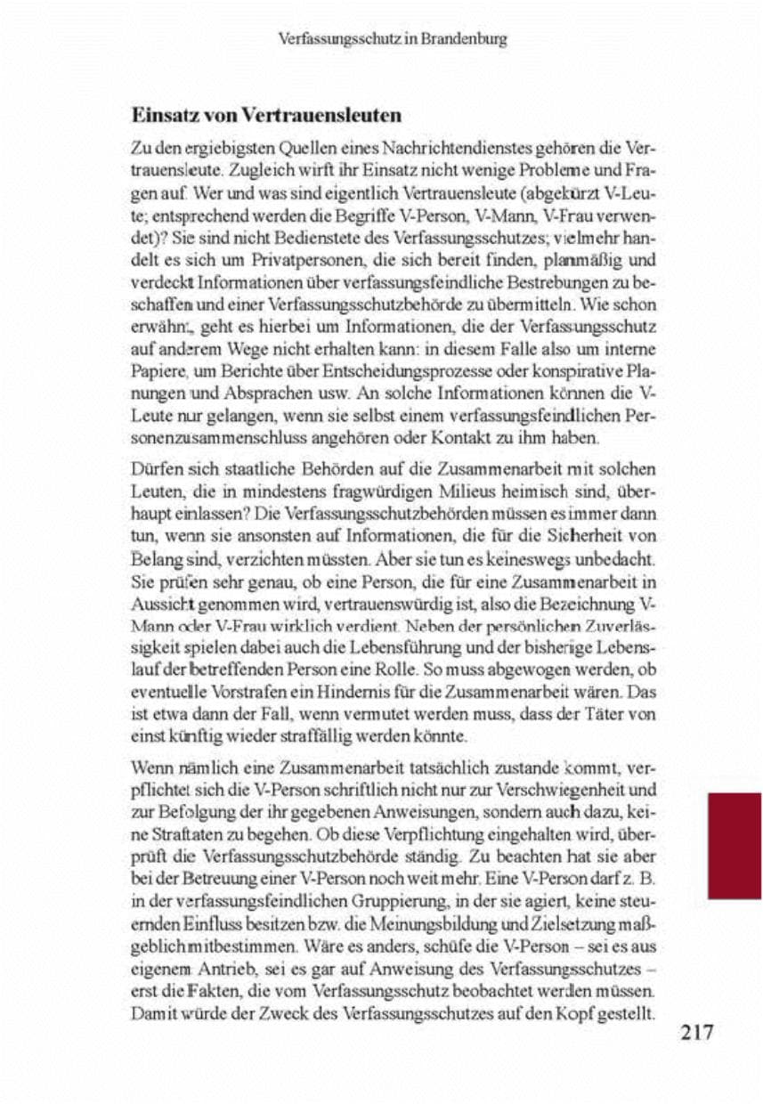 Seite 221 des Verfassungsschutzbericht 2001 Brandenburg