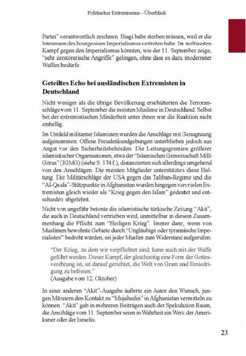 Seite 27 des Verfassungsschutzbericht 2001 Brandenburg