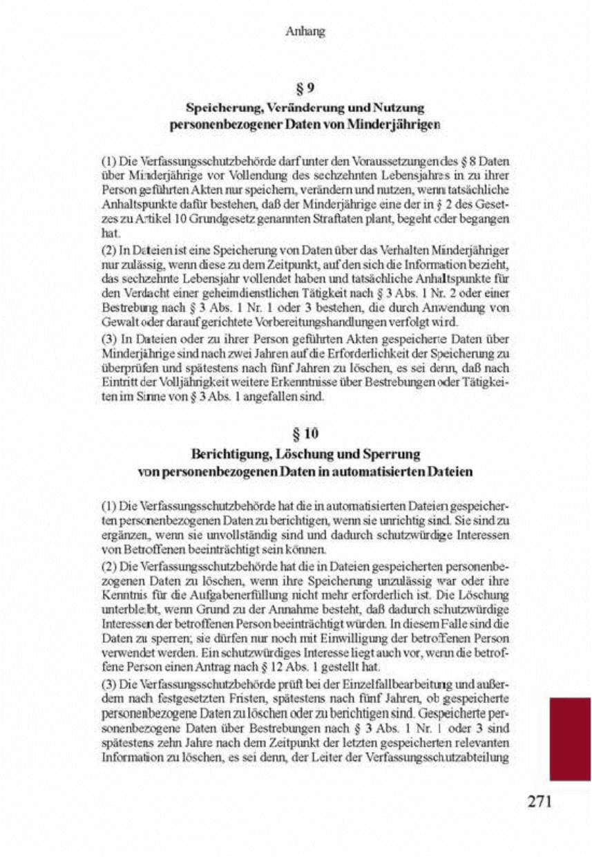 Seite 275 des Verfassungsschutzbericht 2001 Brandenburg