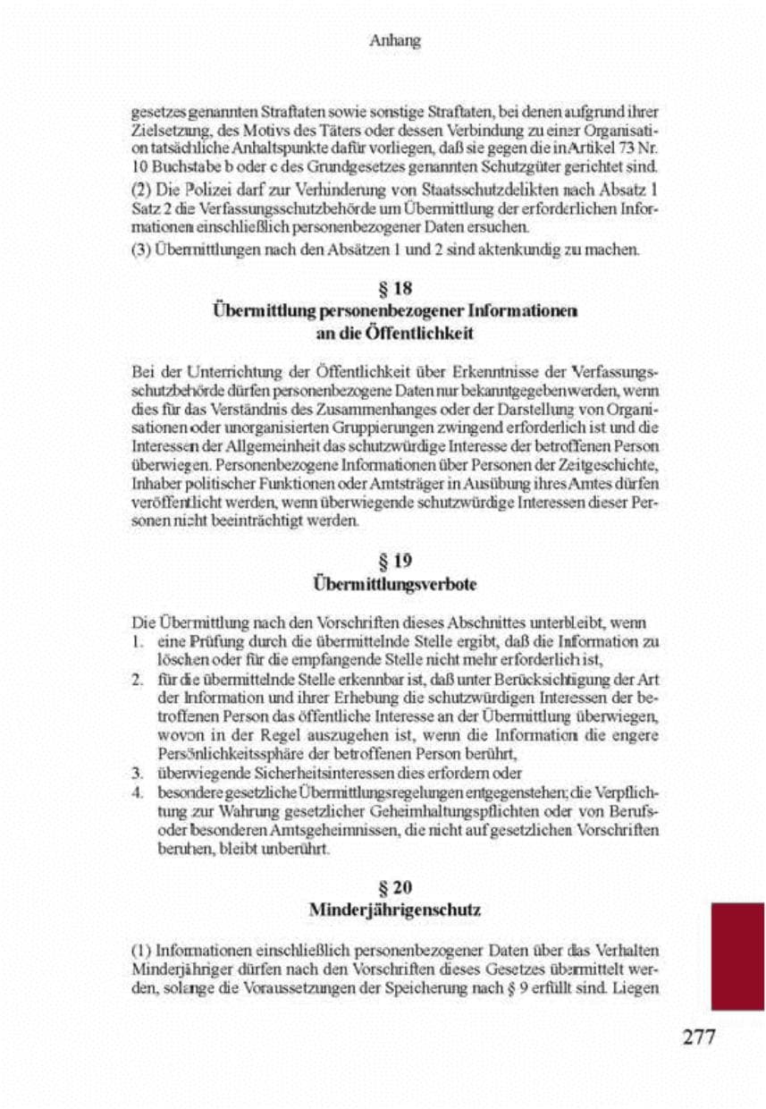 Seite 281 des Verfassungsschutzbericht 2001 Brandenburg