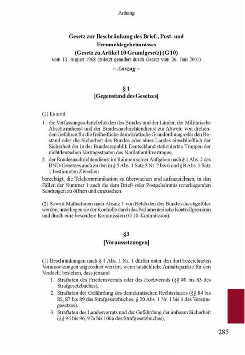 Seite 289 des Verfassungsschutzbericht 2001 Brandenburg