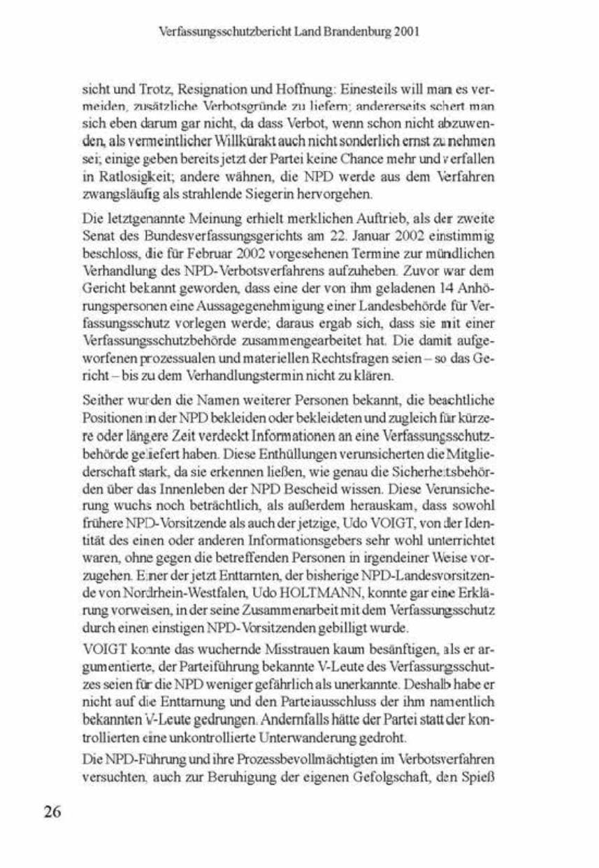 Seite 30 des Verfassungsschutzbericht 2001 Brandenburg