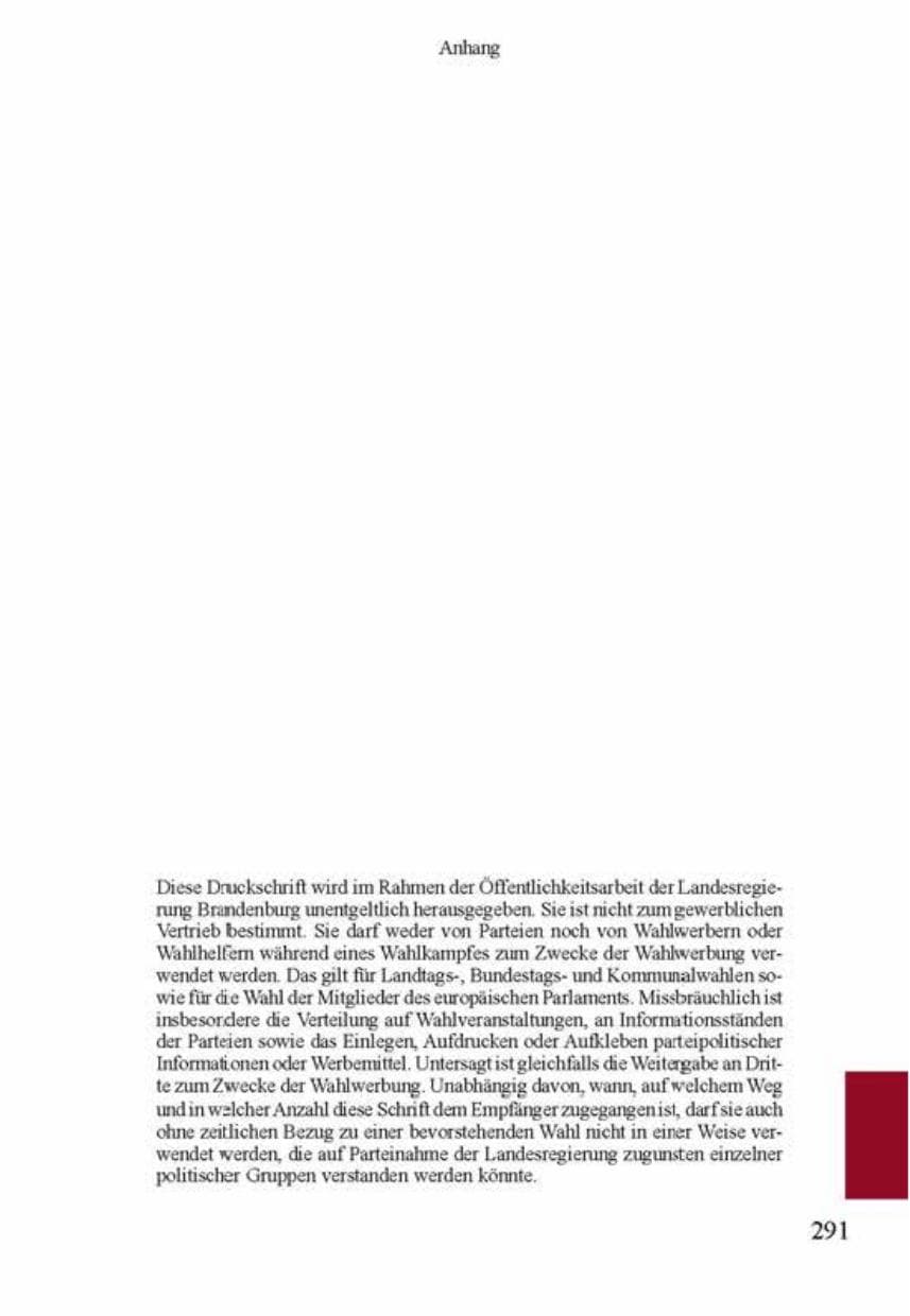 Seite 295 des Verfassungsschutzbericht 2001 Brandenburg