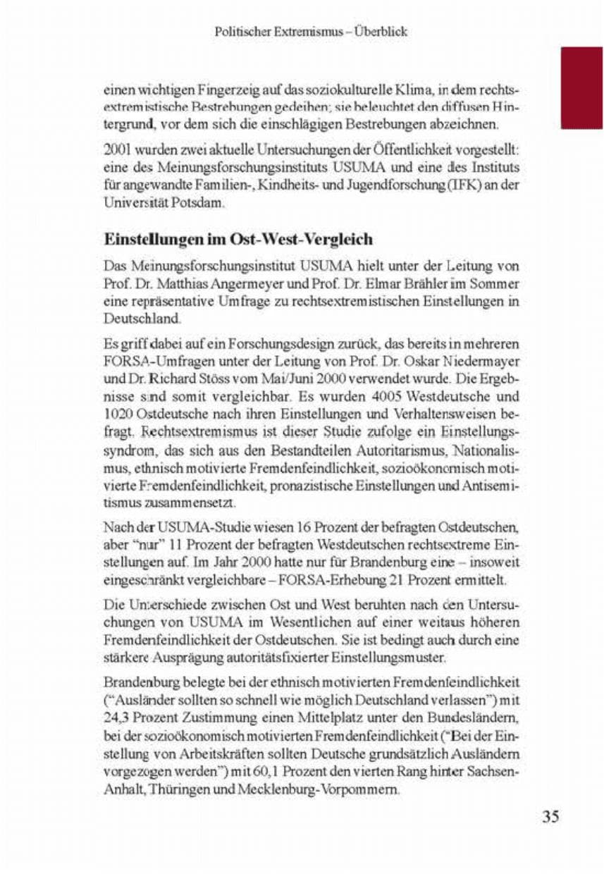 Seite 39 des Verfassungsschutzbericht 2001 Brandenburg