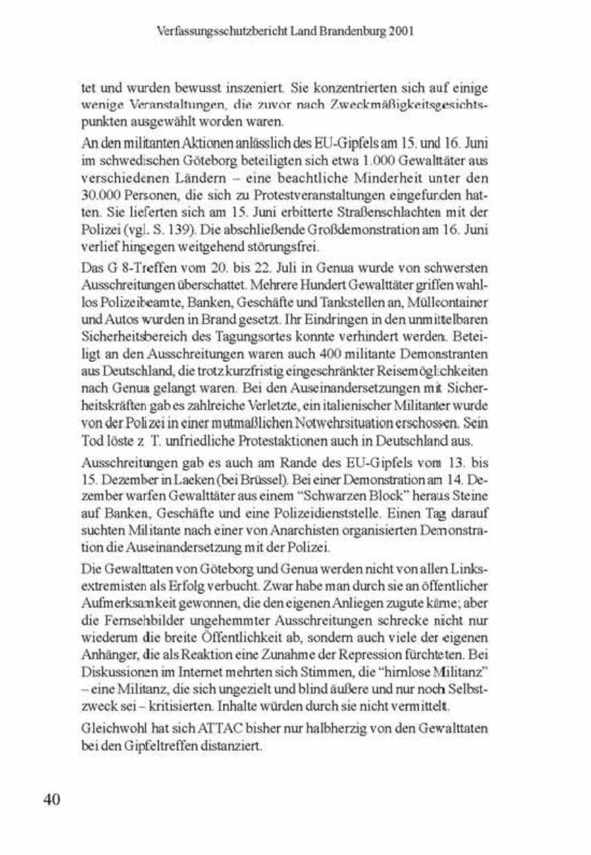 Seite 44 des Verfassungsschutzbericht 2001 Brandenburg