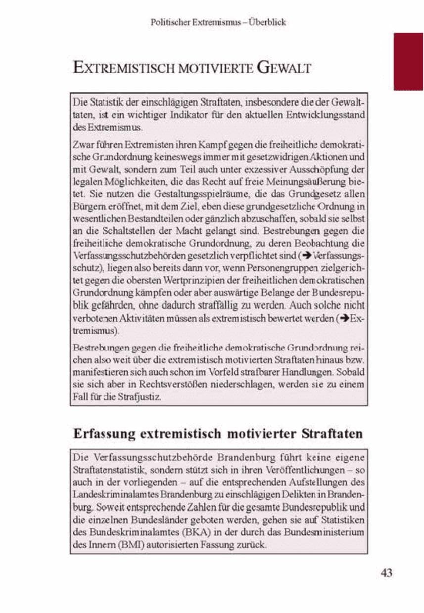 Seite 47 des Verfassungsschutzbericht 2001 Brandenburg