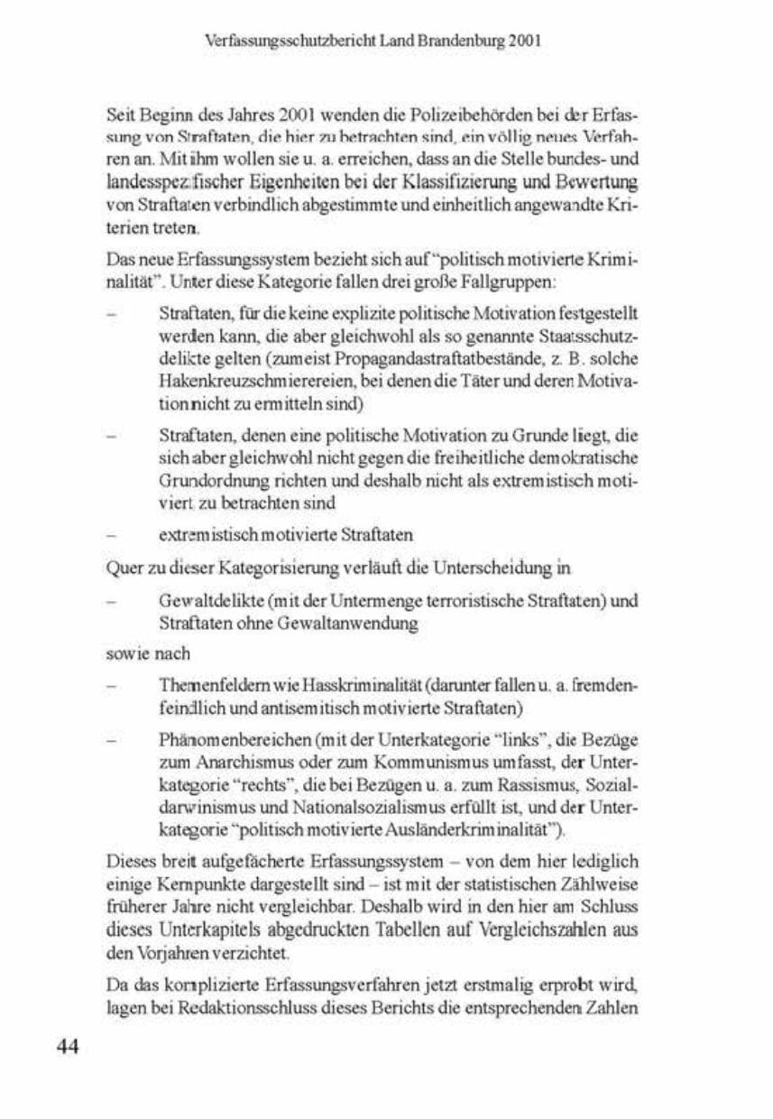 Seite 48 des Verfassungsschutzbericht 2001 Brandenburg