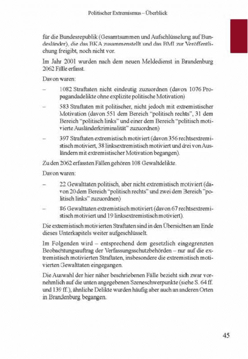 Seite 49 des Verfassungsschutzbericht 2001 Brandenburg