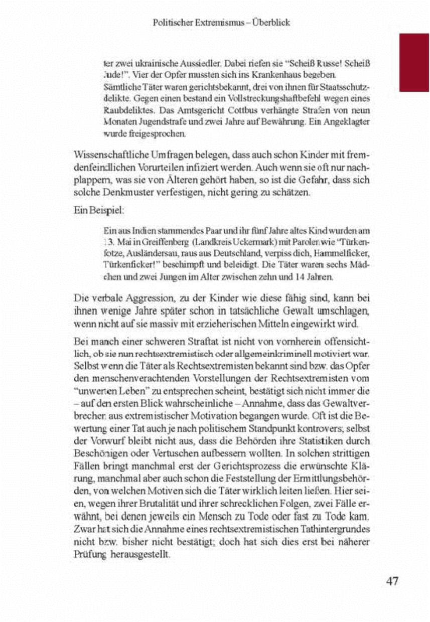 Seite 51 des Verfassungsschutzbericht 2001 Brandenburg