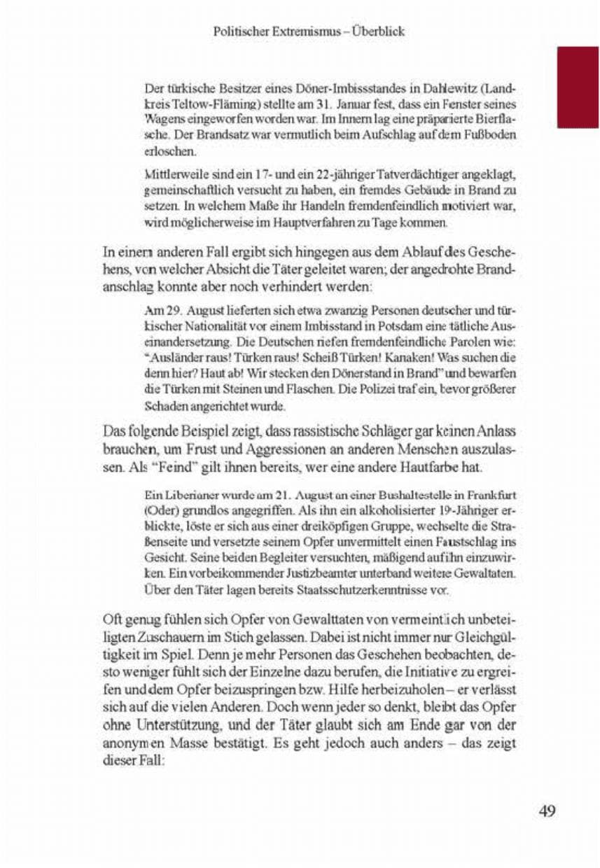 Seite 53 des Verfassungsschutzbericht 2001 Brandenburg