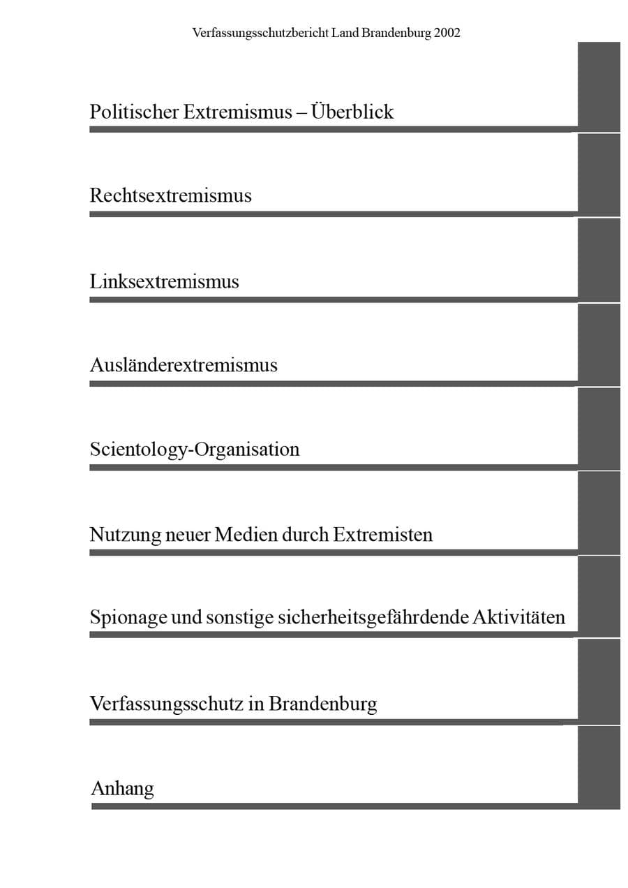 Seite 11 des Verfassungsschutzbericht 2002 Brandenburg