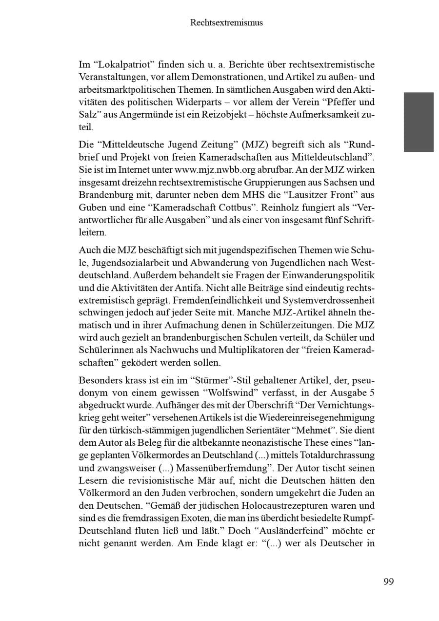 Seite 103 des Verfassungsschutzbericht 2002 Brandenburg