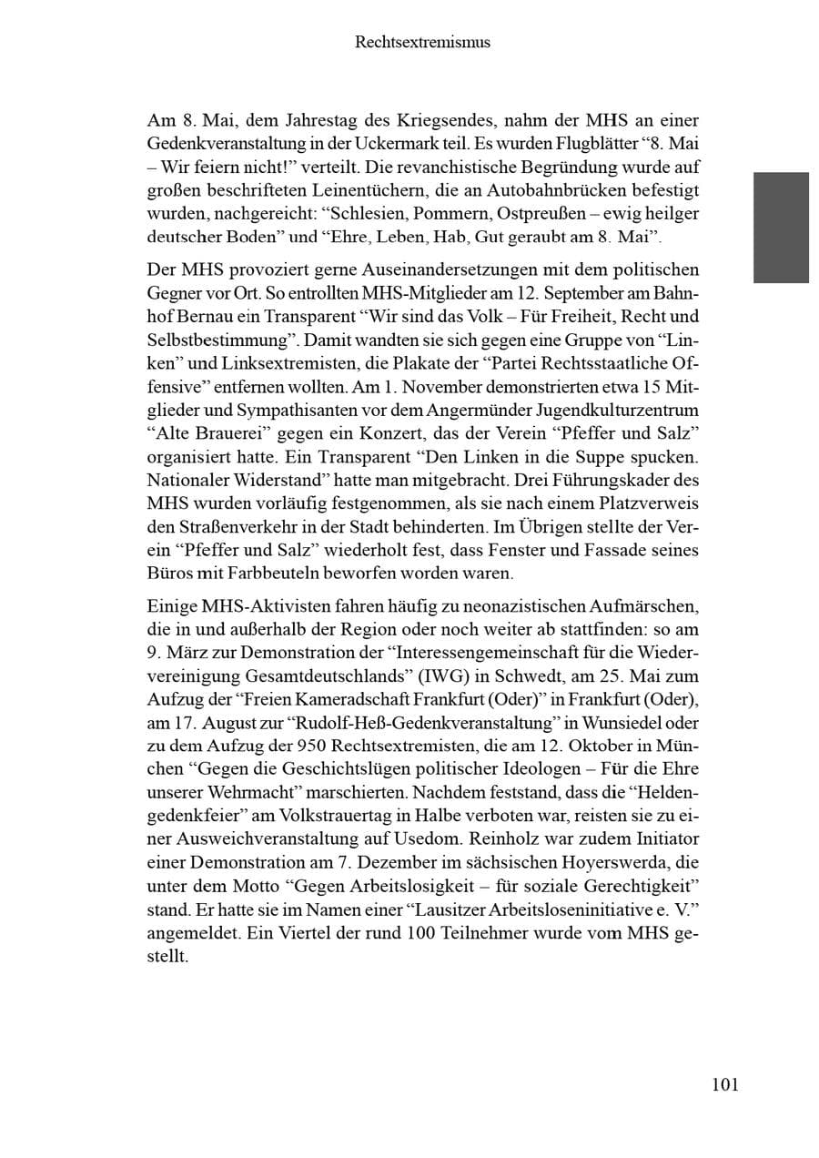 Seite 105 des Verfassungsschutzbericht 2002 Brandenburg