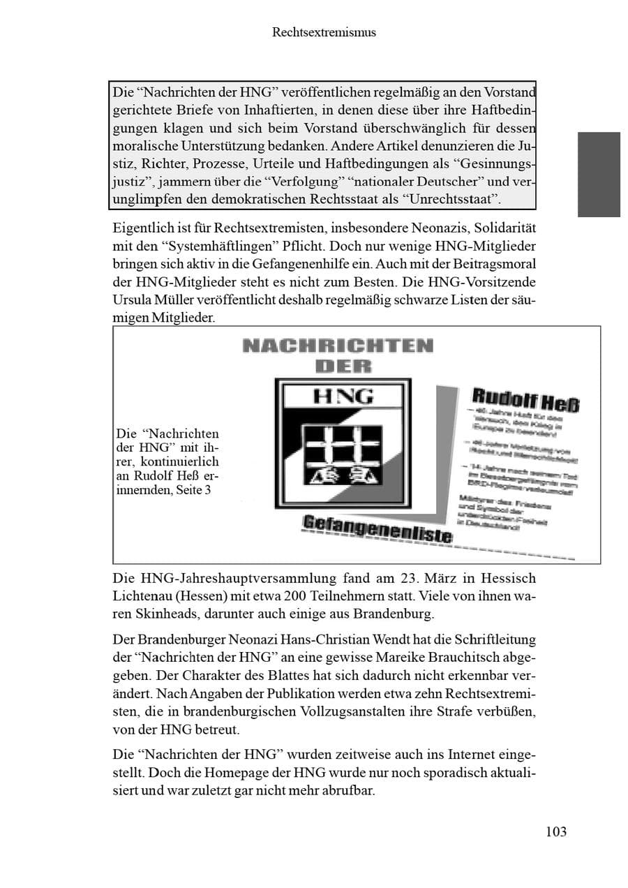 Seite 107 des Verfassungsschutzbericht 2002 Brandenburg
