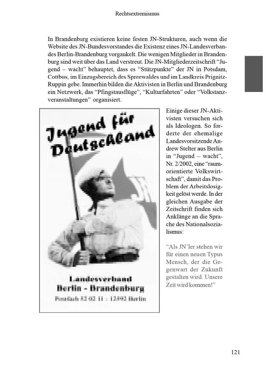 Seite 125 des Verfassungsschutzbericht 2002 Brandenburg