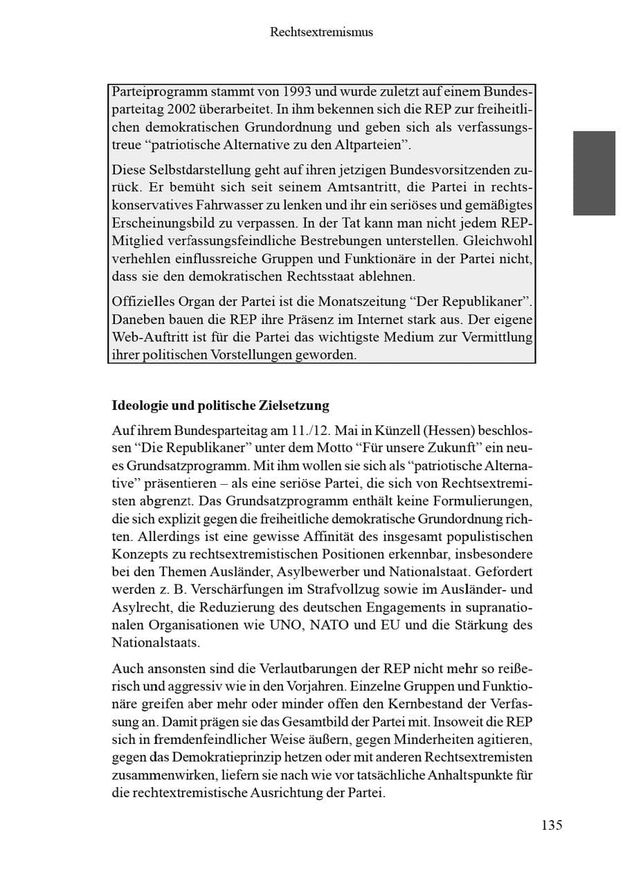 Seite 139 des Verfassungsschutzbericht 2002 Brandenburg