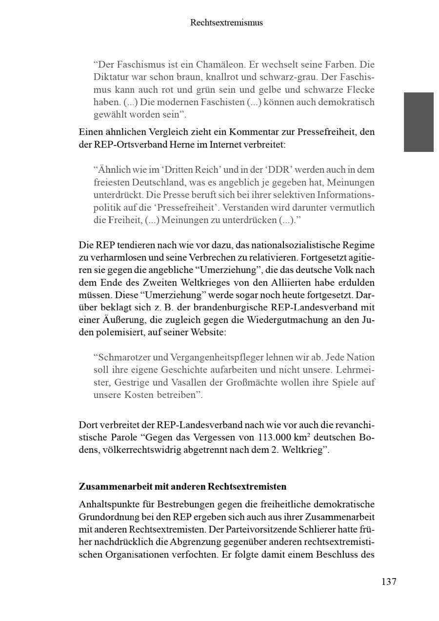 Seite 141 des Verfassungsschutzbericht 2002 Brandenburg