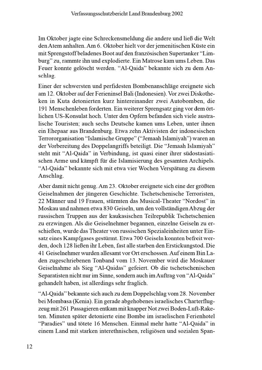 Seite 16 des Verfassungsschutzbericht 2002 Brandenburg