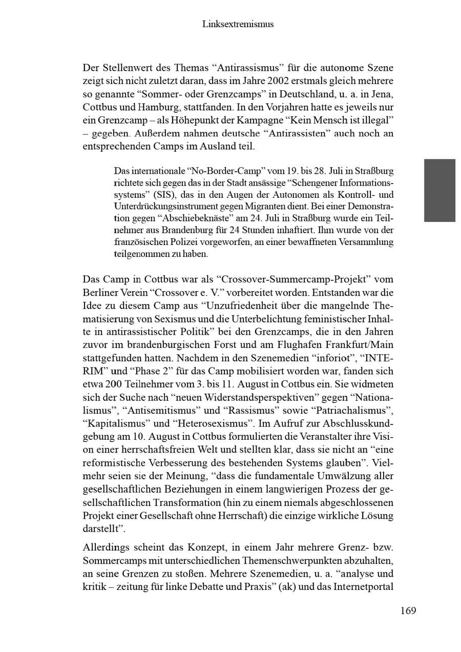 Seite 173 des Verfassungsschutzbericht 2002 Brandenburg