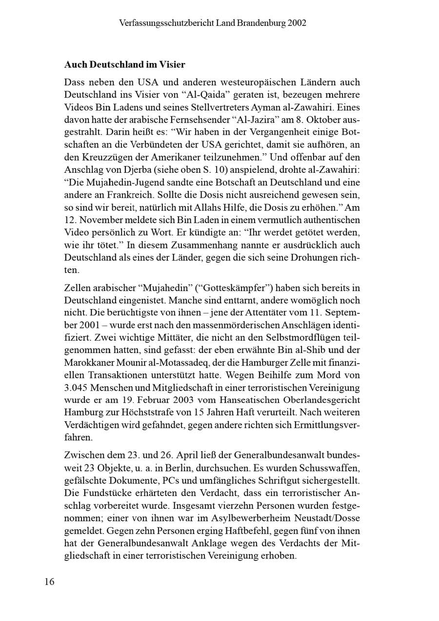 Seite 20 des Verfassungsschutzbericht 2002 Brandenburg