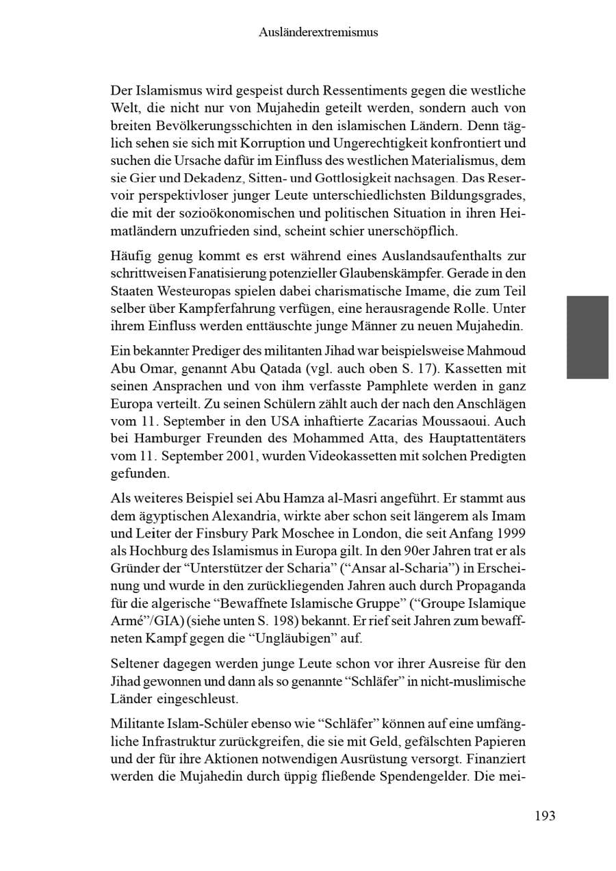 Seite 197 des Verfassungsschutzbericht 2002 Brandenburg