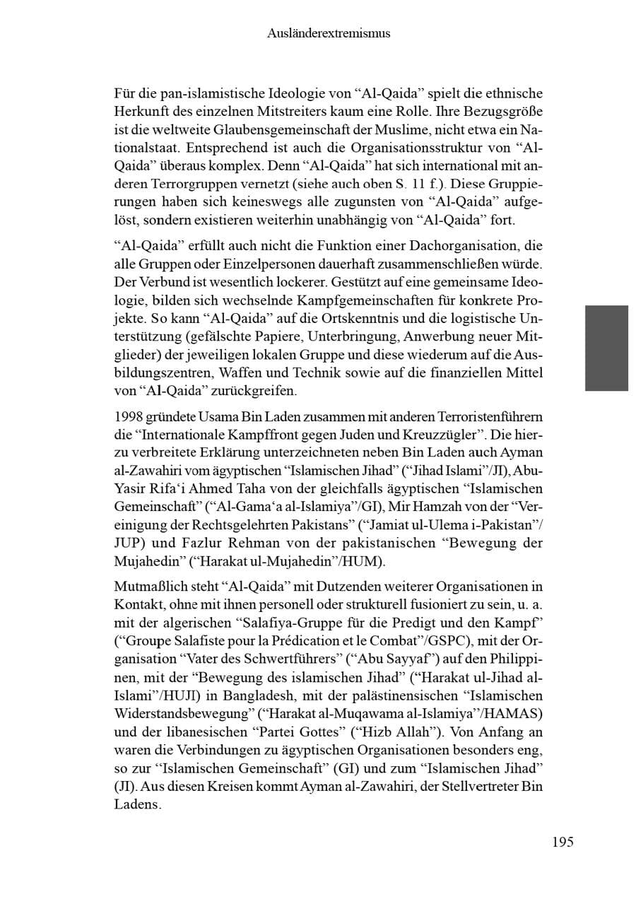 Seite 199 des Verfassungsschutzbericht 2002 Brandenburg