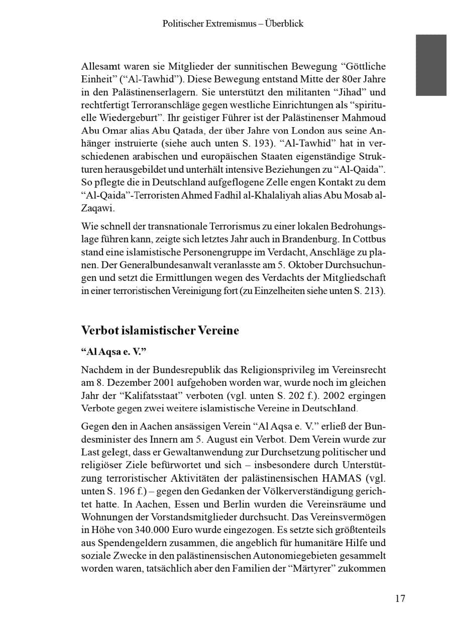 Seite 21 des Verfassungsschutzbericht 2002 Brandenburg