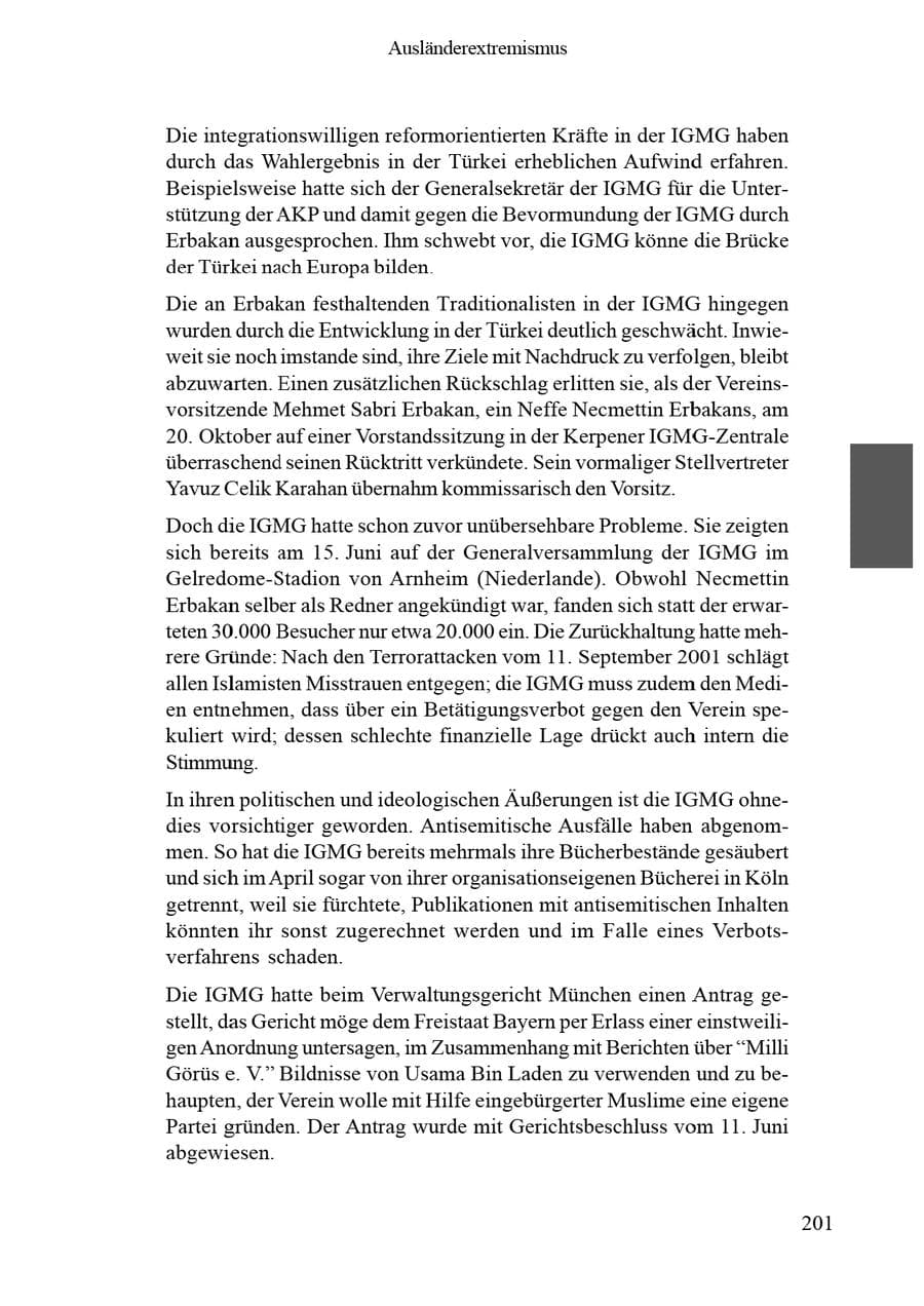 Seite 205 des Verfassungsschutzbericht 2002 Brandenburg