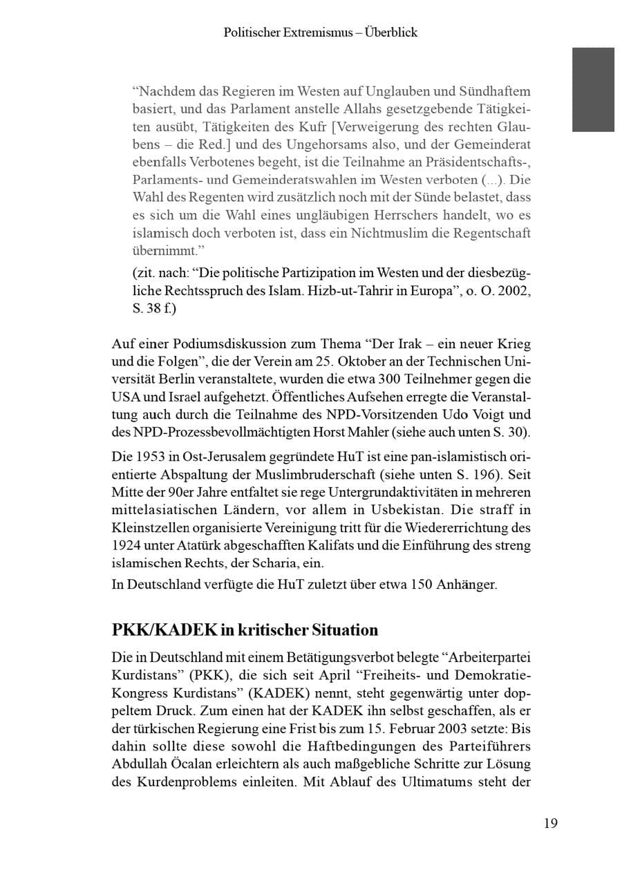 Seite 23 des Verfassungsschutzbericht 2002 Brandenburg