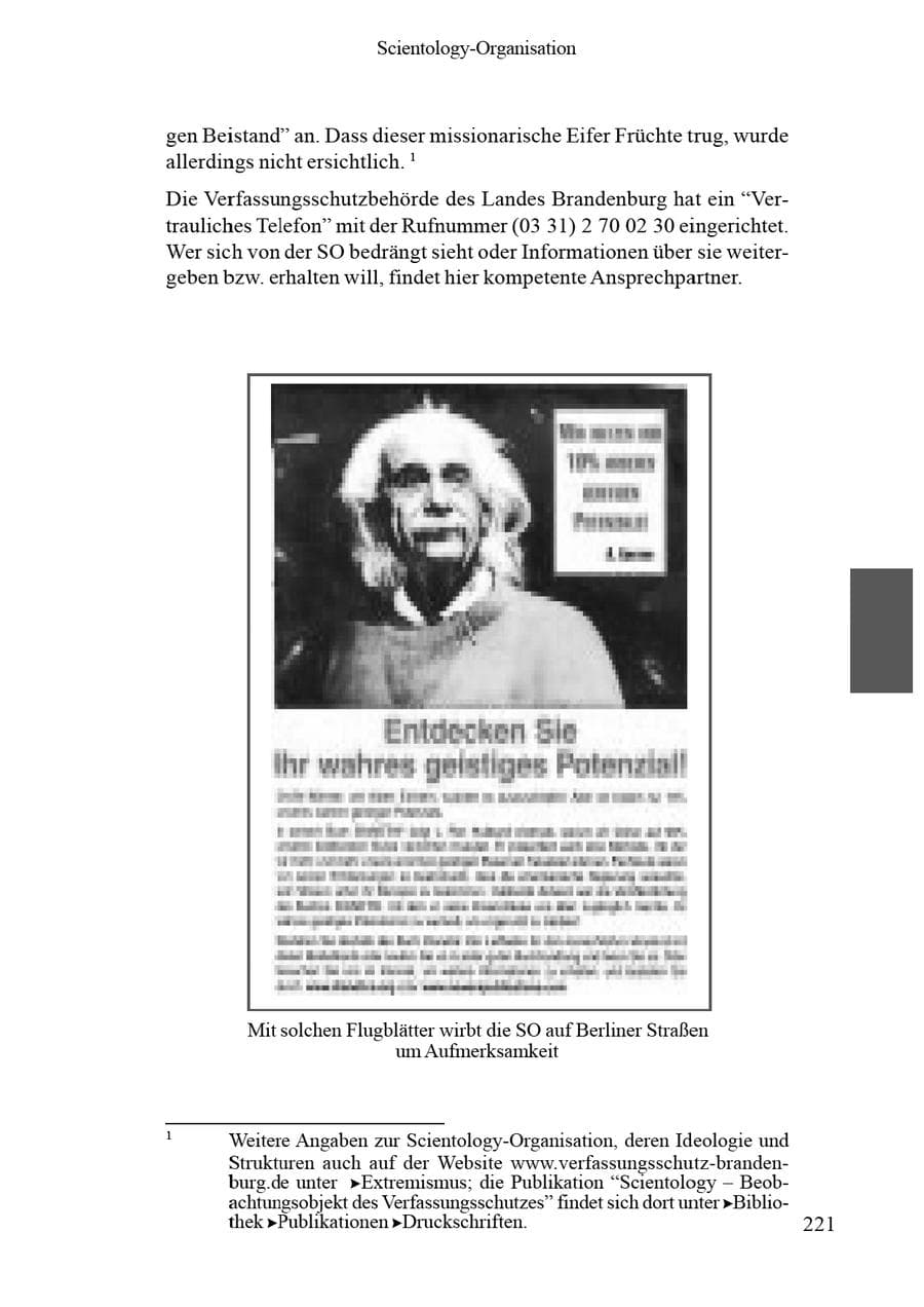 Seite 225 des Verfassungsschutzbericht 2002 Brandenburg