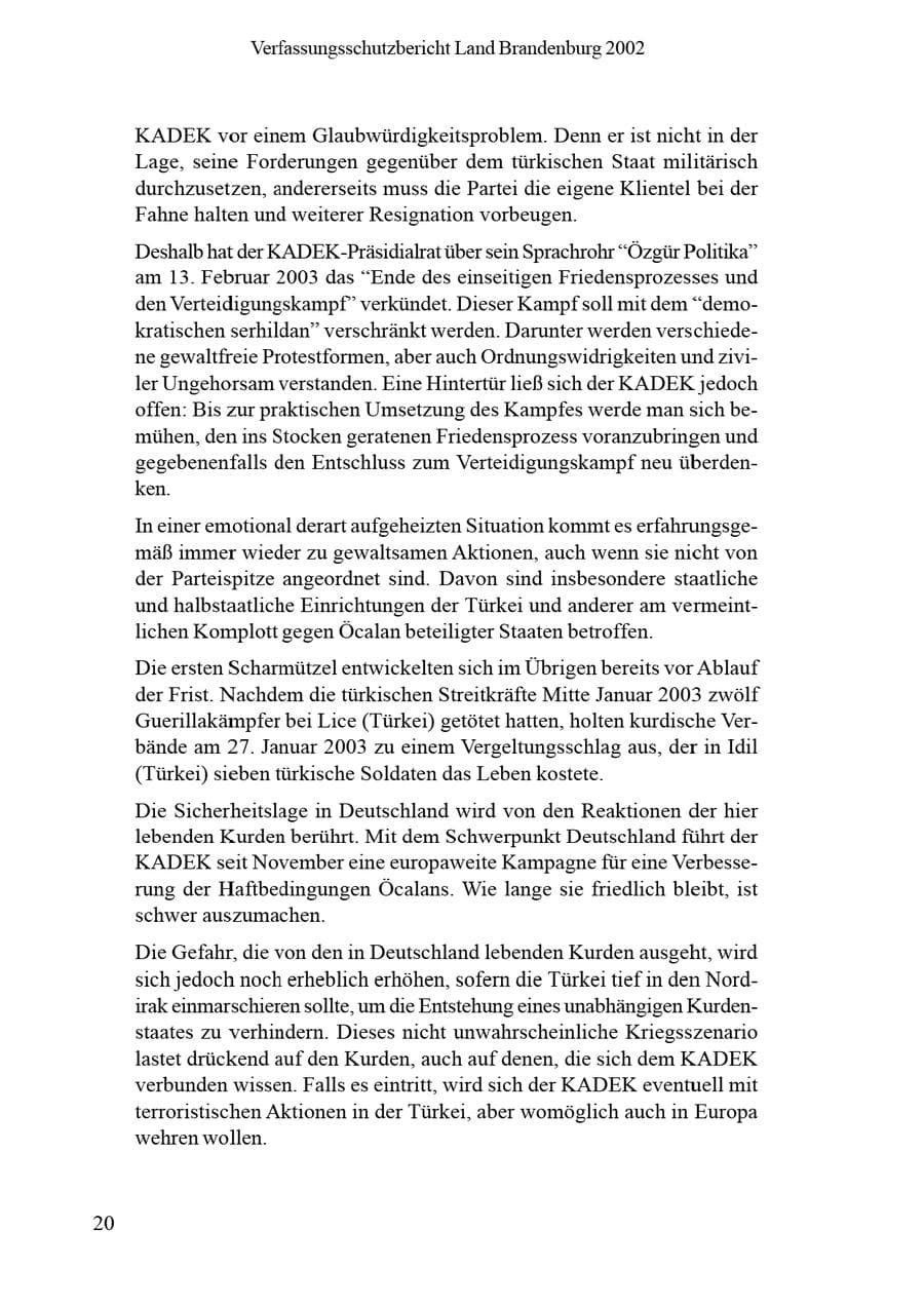 Seite 24 des Verfassungsschutzbericht 2002 Brandenburg