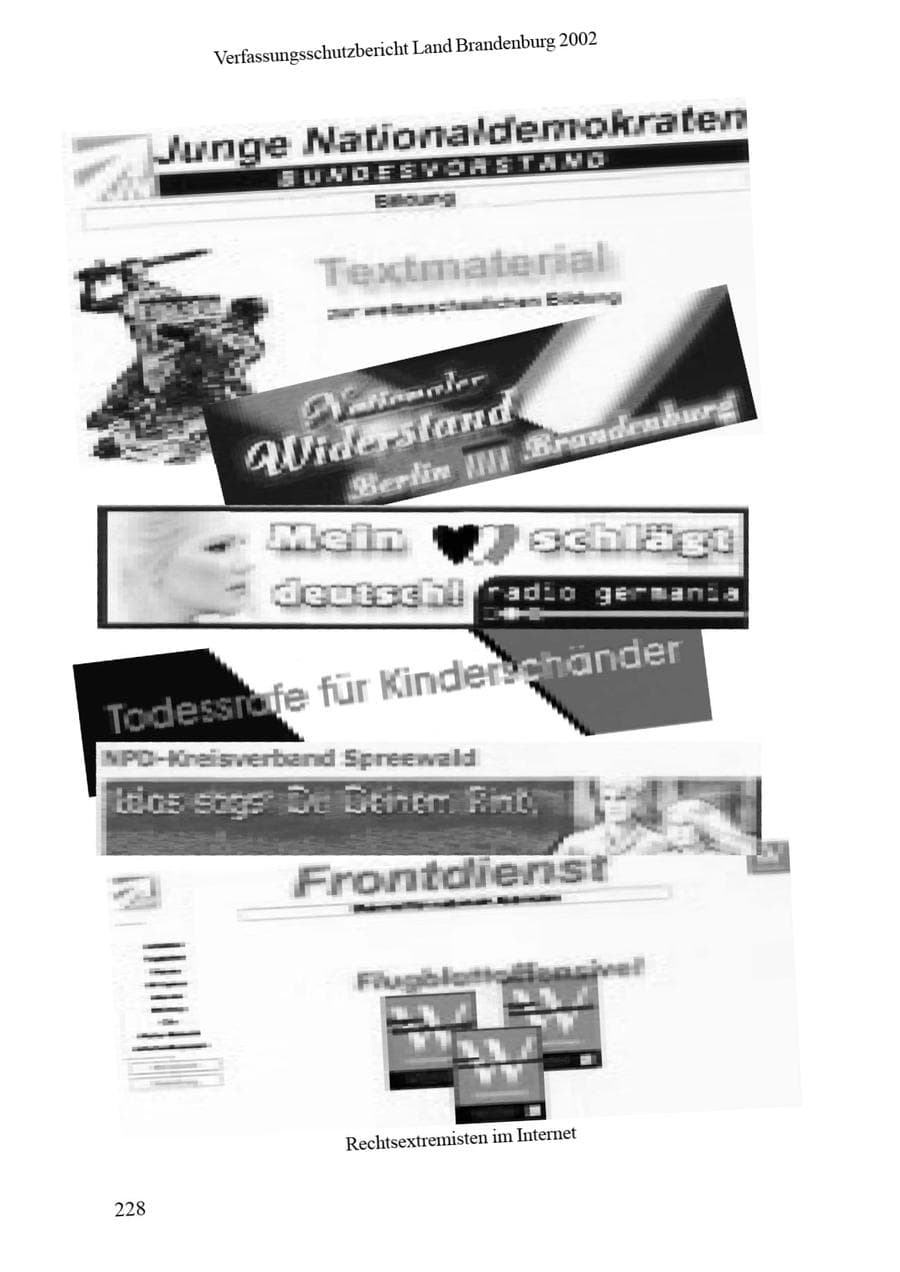 Seite 232 des Verfassungsschutzbericht 2002 Brandenburg