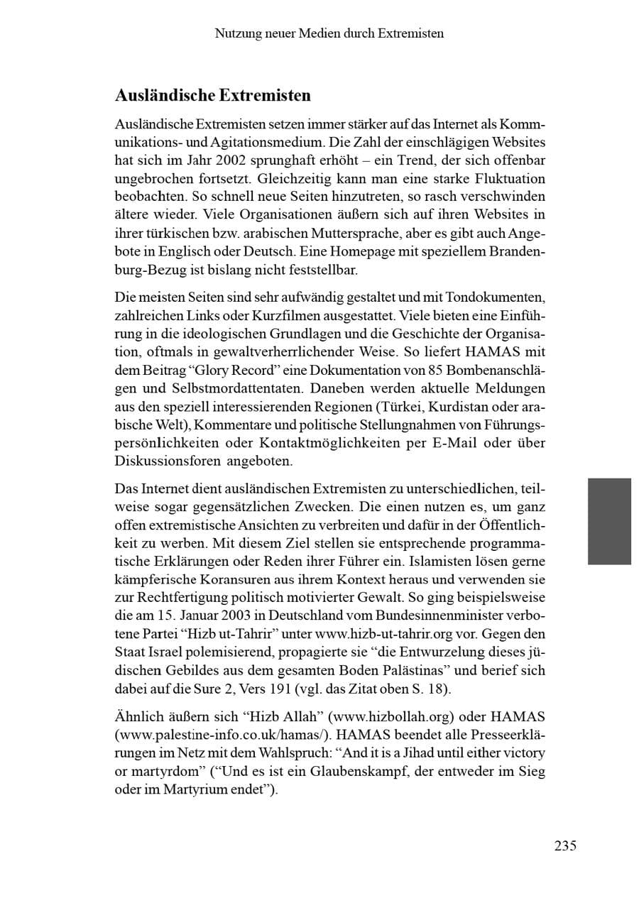 Seite 239 des Verfassungsschutzbericht 2002 Brandenburg