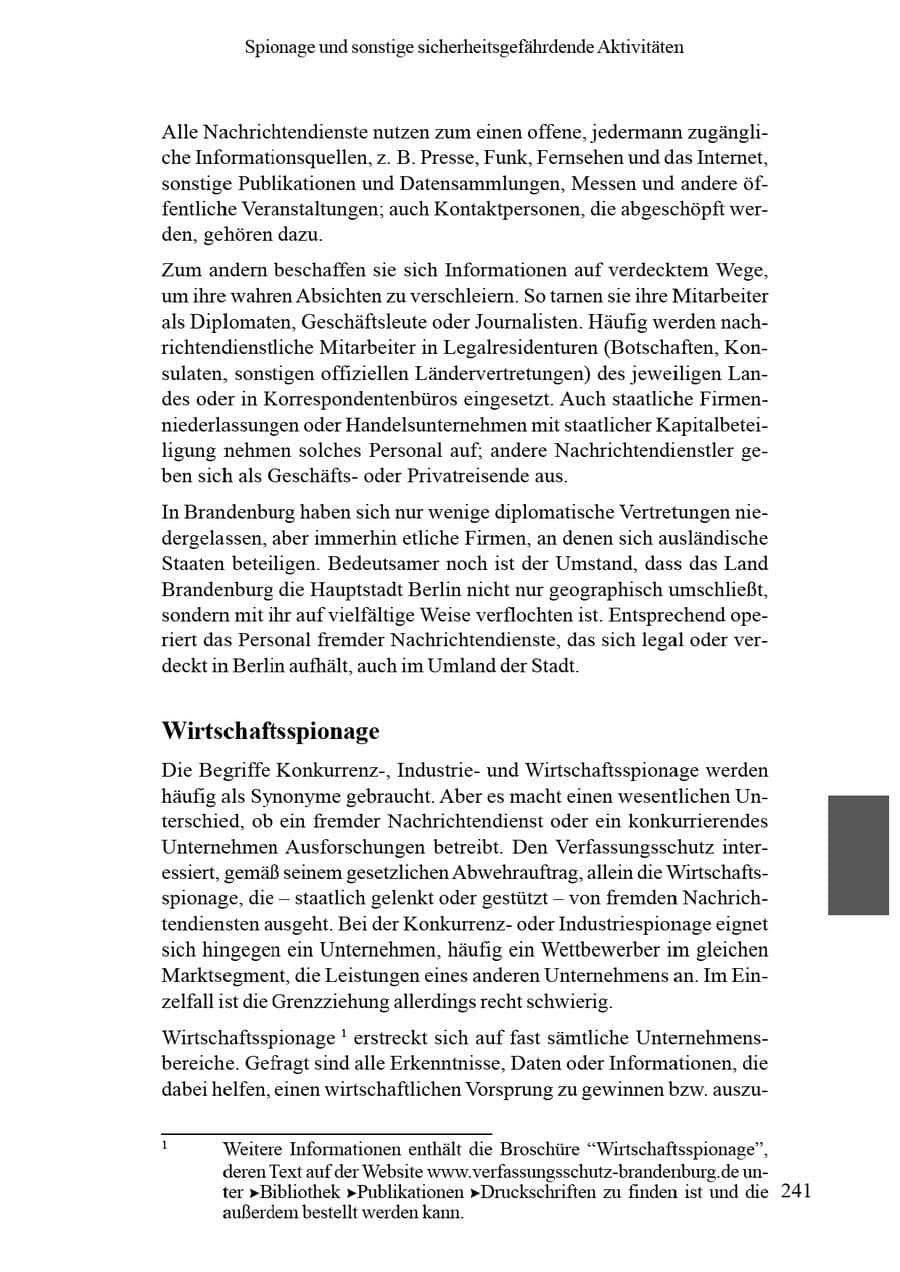 Seite 245 des Verfassungsschutzbericht 2002 Brandenburg