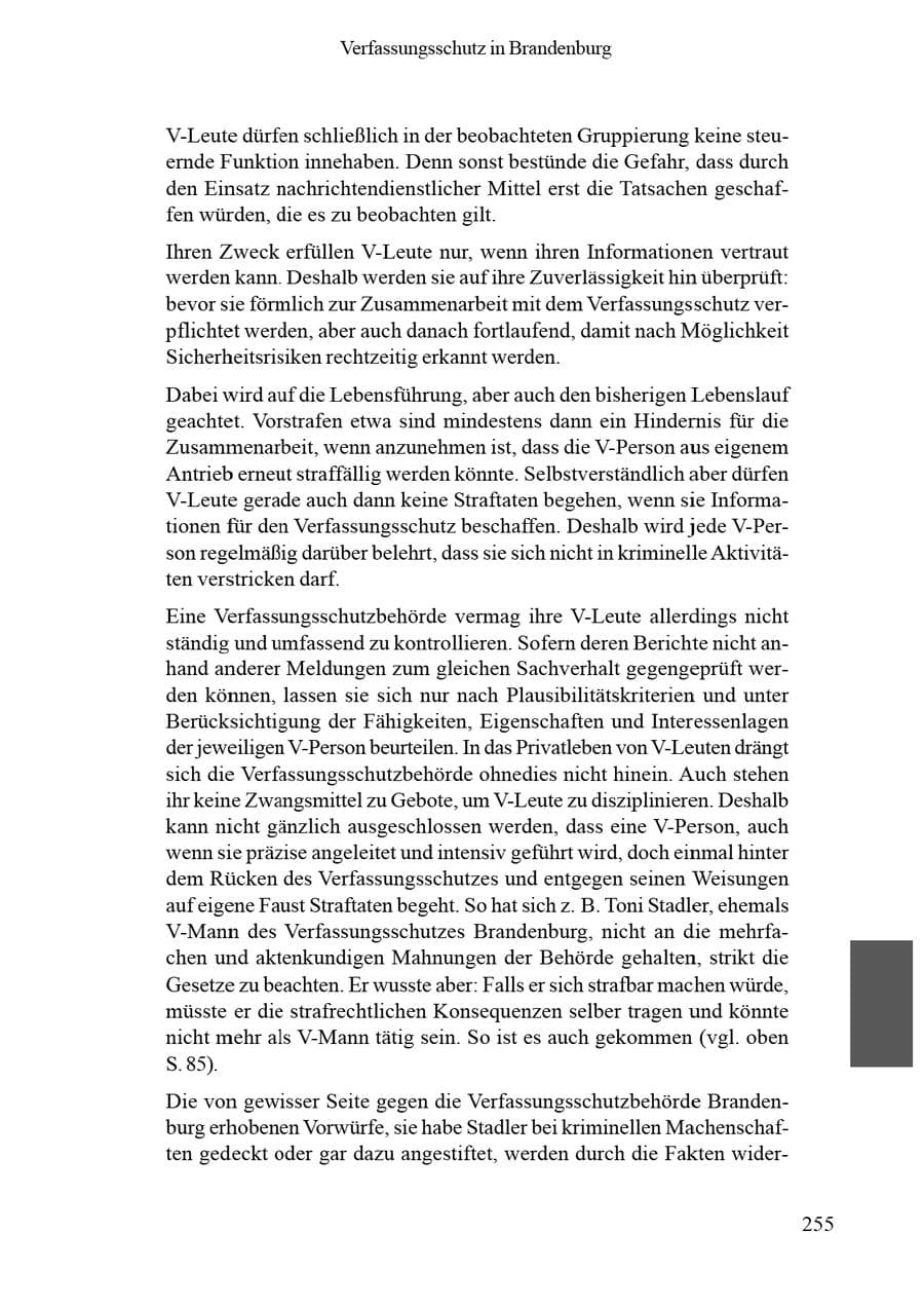 Seite 259 des Verfassungsschutzbericht 2002 Brandenburg