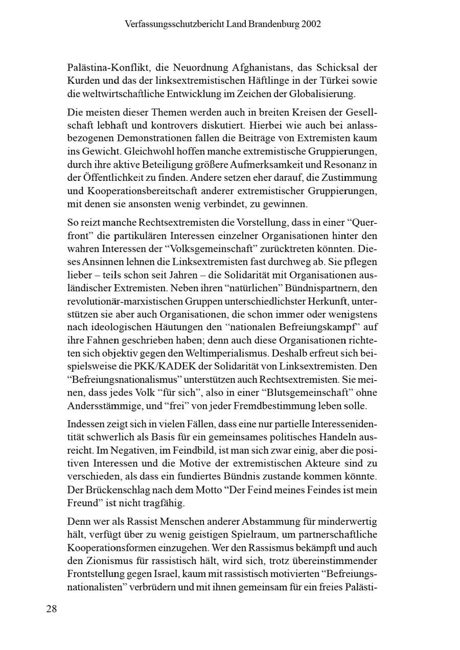 Seite 32 des Verfassungsschutzbericht 2002 Brandenburg